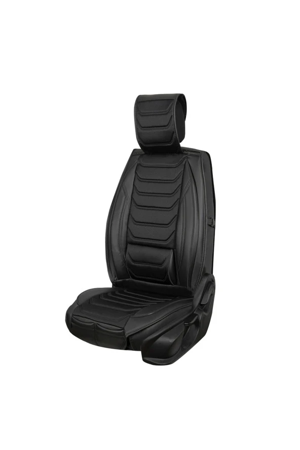 Startcar Ford Escort Uyumlu Deri Oto Koltuk Kılıfı Ön Arka Set Kuzey Serisi Siyah SC - Resim 1