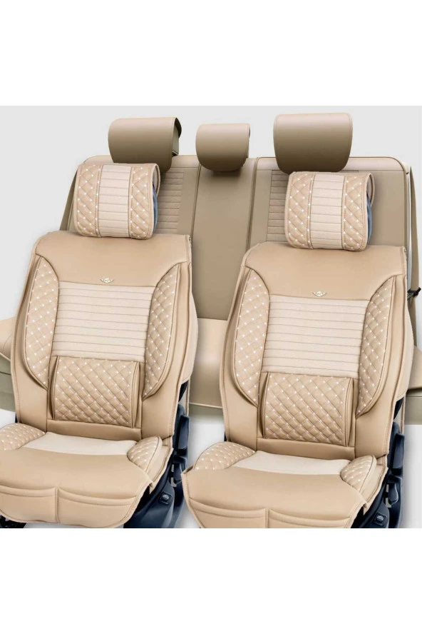Startcar Volkswagen Caddy Yeni Lüks Deri Oto Koltuk Kılıfı Ön Arka Takım Platin Series 2+1