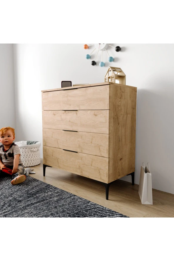 ALONEX HOME ADEN 4 ÇEKMECELİ SEPET ŞİFONYER - 2