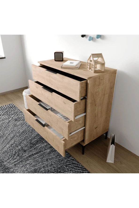 ALONEX HOME ADEN 4 ÇEKMECELİ SEPET ŞİFONYER - 4