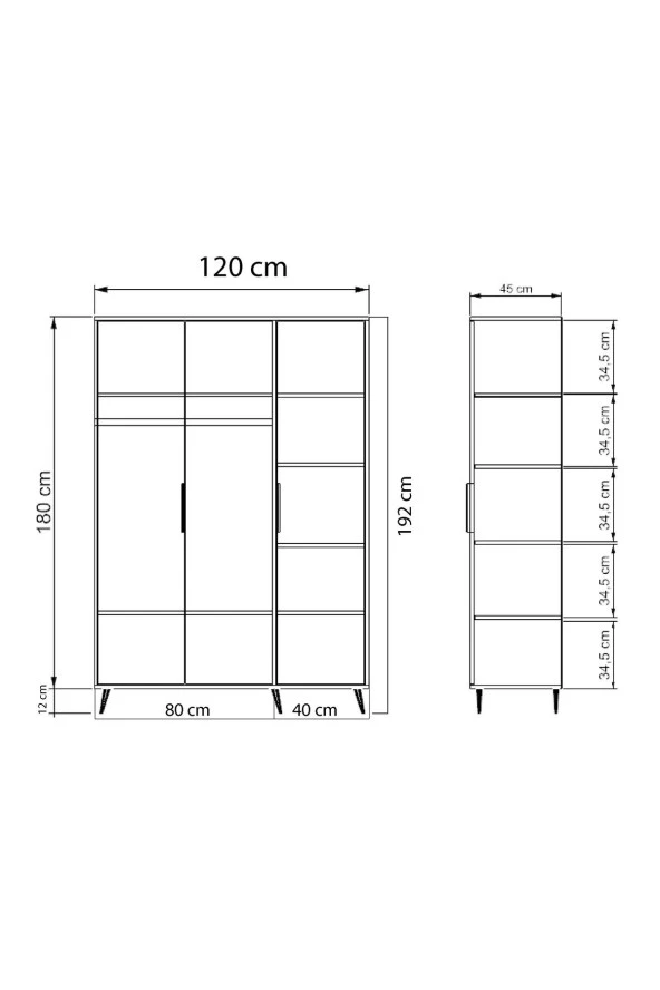 ALONEX Aden 3 Kapaklı Gardırop Sepet Ant - 5