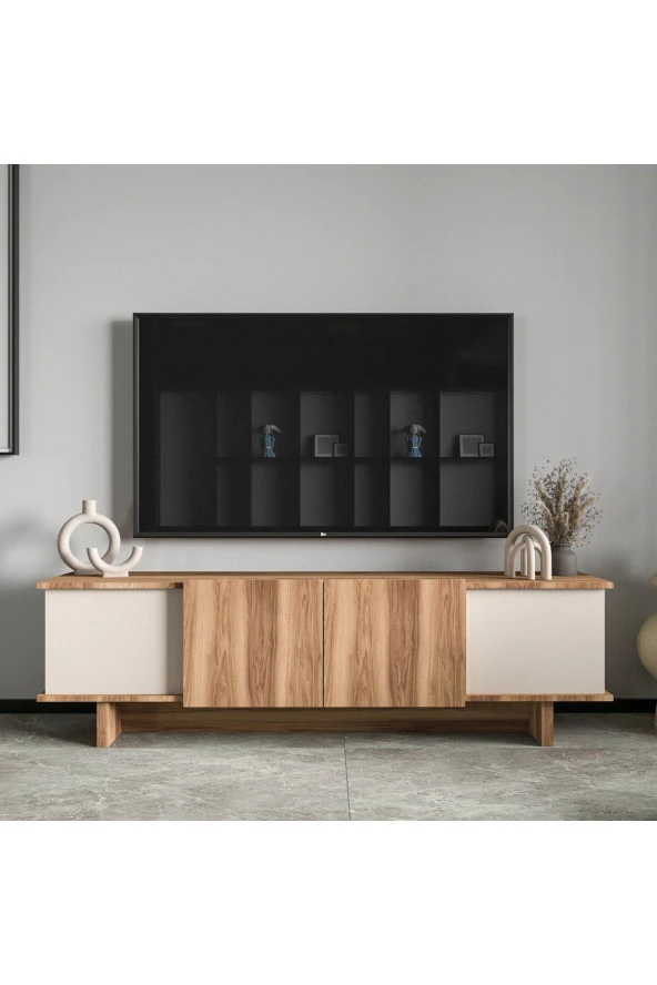 ALONEX HOME  DİANA 180 CM TV ÜNİTESİ , CEVİZ- KUMSAL TV ÜNİTESİ