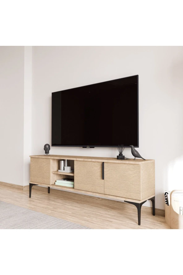 ALONEX HOME Tarz (Full Yunus)150 cm Tv Ünitesi Tv Sehpası Raflı Tv Ünitesi Konsol