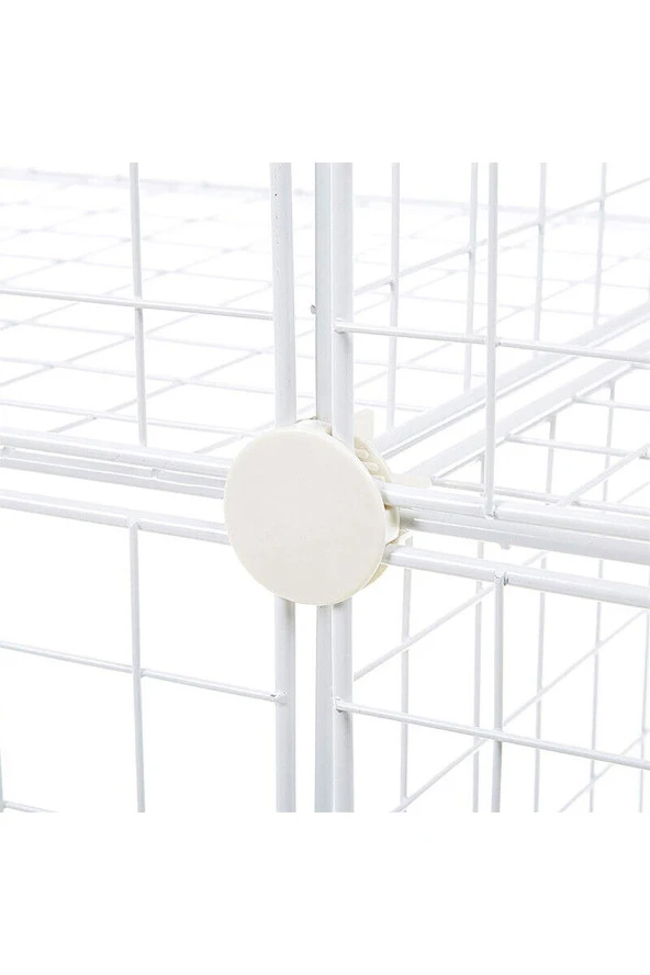 4 Bölmeli Tel Küp Çok Amaçlı Organizer Raf Beyaz 33cm Mutfak, Oyuncak, Kiler, Depolama Rafı - 9