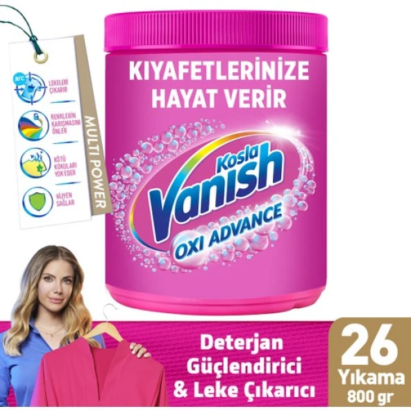 Vanish Multipower Leke Çıkartıcı  Deterjan Güçlendirici Toz 2 x 800 gr Renkliler  Beyazlar Için