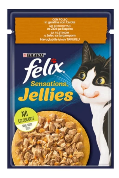 Felix Sensations Tavuklu Ve Havuçlu Yetişkin Yaş Kedi Maması 85 Gr x 26 Lı