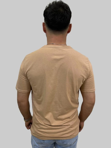 Erkek Skull Sıfır Yaka Basic Bisküvi Tişört - 3