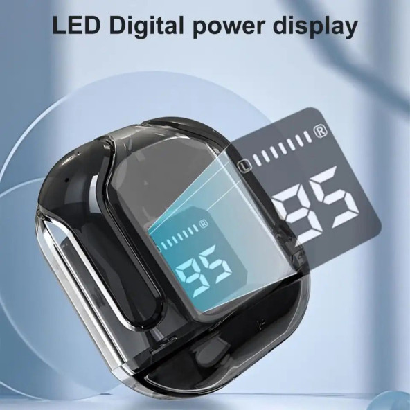 Siyah Tws Air31  Bluetooth Kulaklık 8d Stereo Şeffaf LED ekran ios-Android Uyumlu Dokunmatik - 5