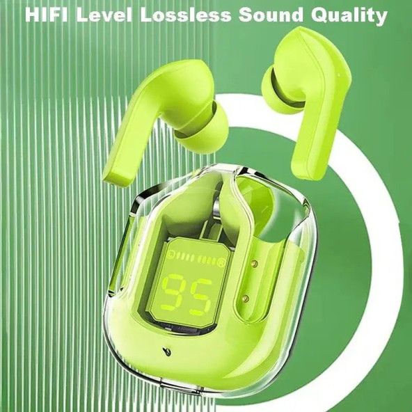 Yeşil Tws Air31  Bluetooth Kulaklık 8d Stereo Şeffaf LED ekran ios-Android Uyumlu Dokunmatik - 2