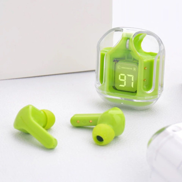 Yeşil Tws Air31  Bluetooth Kulaklık 8d Stereo Şeffaf LED ekran ios-Android Uyumlu Dokunmatik - 3