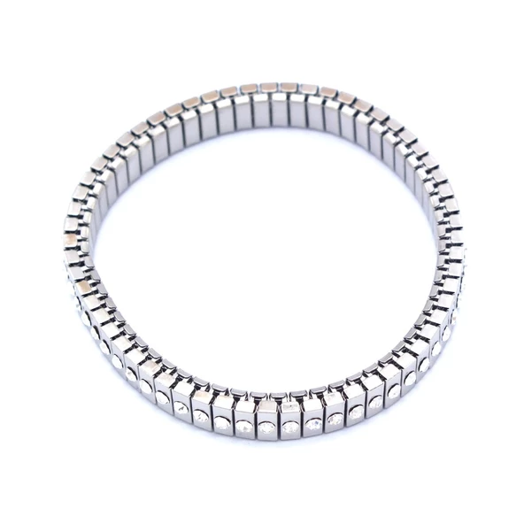 316L Çelik Zirkon Taşlı  İtalyan Charm Kadın Kelepçe Bileklik BLK-1005 - 5