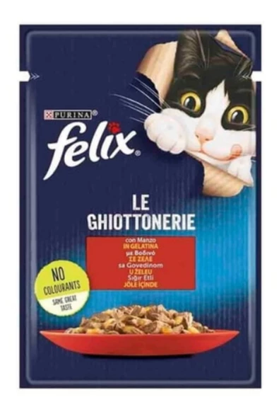 Felix Sığır Etli Yaş Kedi Maması 85 Gr x 26 Lı