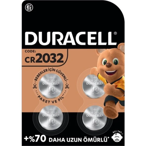 Duracell Düğme Pil 2032 4'lü 3 Volt