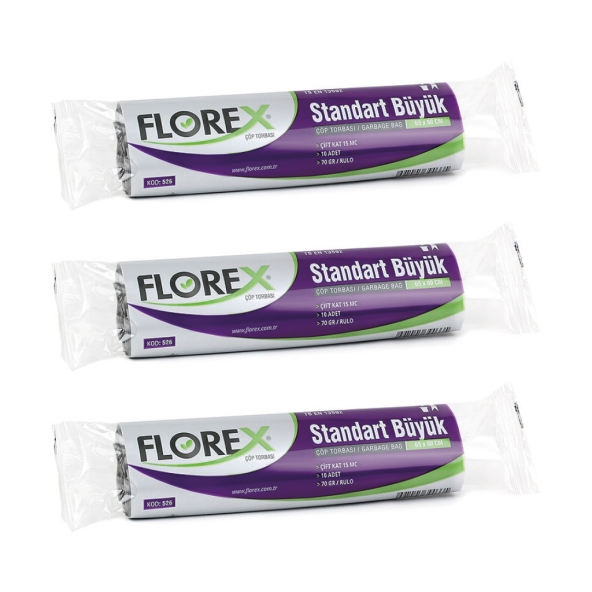 FLOREX ÇÖP POŞETİ BÜYÜK 3LÜ