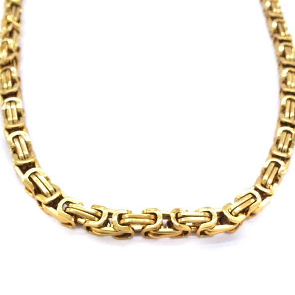 Altın Kaplama Kral Erkek Zincir Kolye -  - ZN-277 - Resim 6