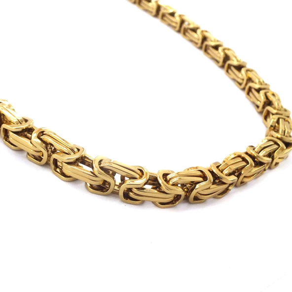 Altın Kaplama Kral Erkek Zincir Kolye -  - ZN-277 - Resim 4