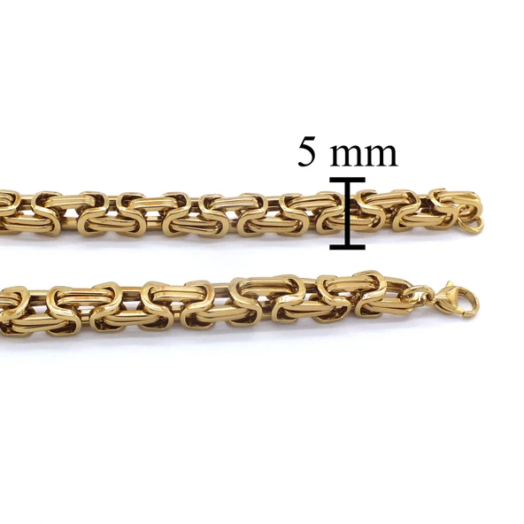 Altın Kaplama Kral Erkek Zincir Kolye -  - ZN-277 - Resim 3