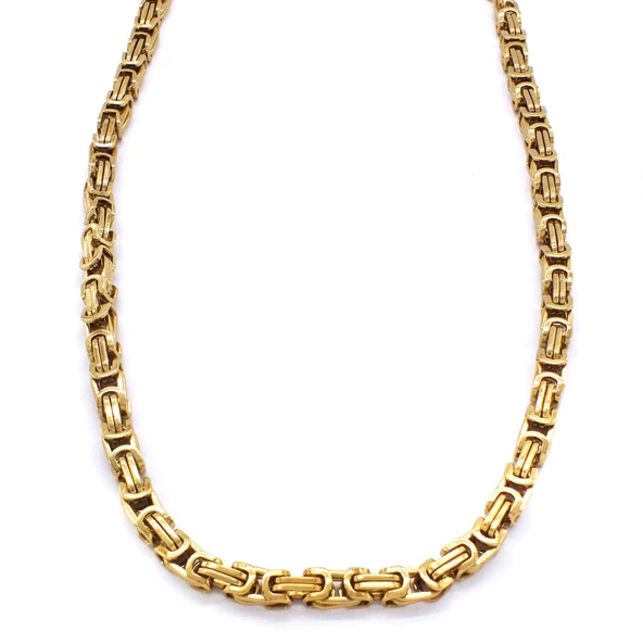 Altın Kaplama Kral Erkek Zincir Kolye -  - ZN-277 - Resim 5