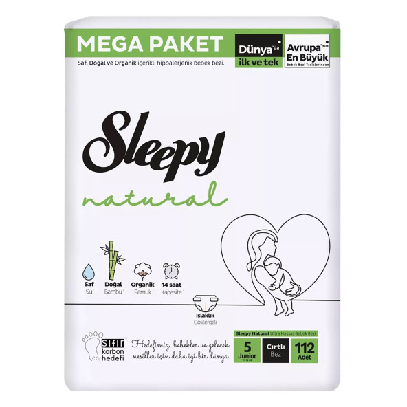 Sleepy Natural Bebek Bezi Mega Fırsat Paketi 5 Junior 11-18 Kg 112 Adet