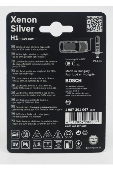 Xenon Silver H1 12v 55w - 3