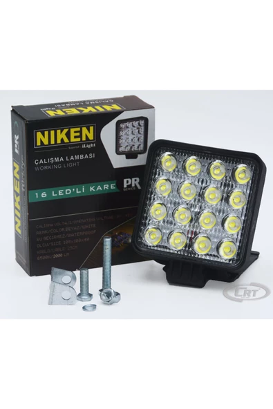 Kare Çalışma Lambası 16 Led Pro Seri