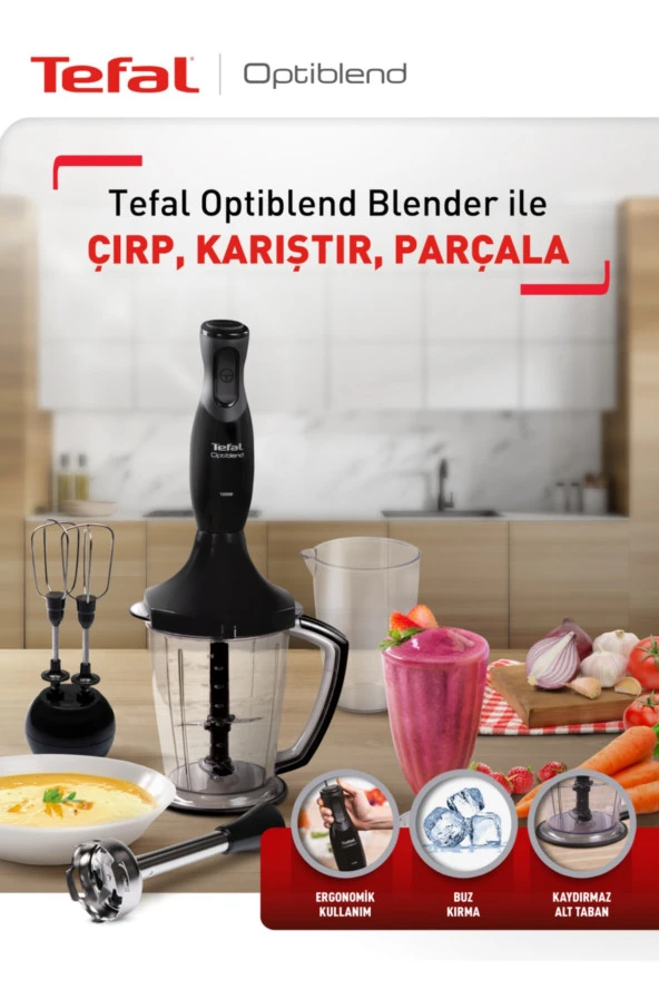 TEFAL HB1748TR Optiblend 1000 Watt 1,5 lt El Blender Seti - 2