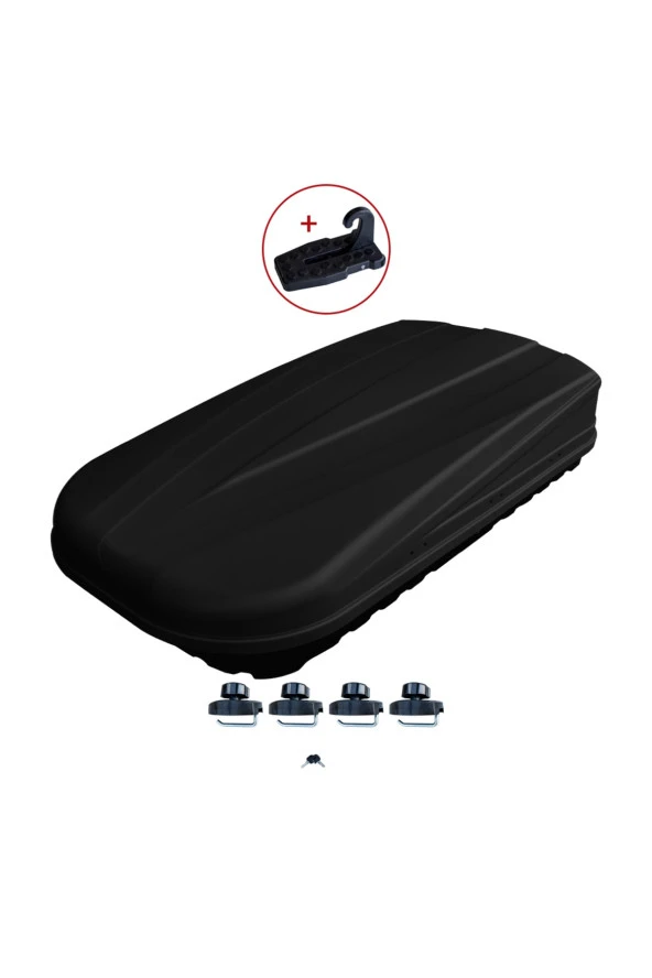 500 Litre Araç Üstü Tabut Port Bagaj Siyah Renk