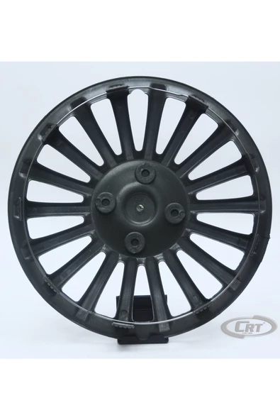 Jant Kapağı Siyah-Gri Kırılmaz 14" Universal Model (Amblem Hediyeli) (1 ADET) - Resim 2