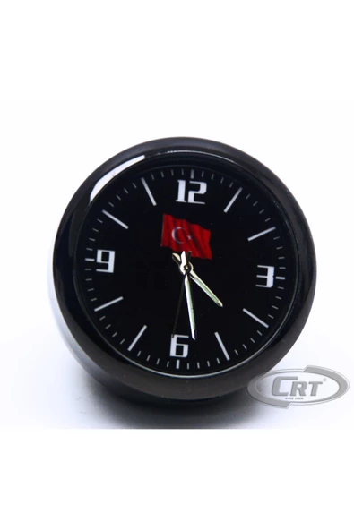 Araç İçi Saat Retro Analog Türk Bayrak Model