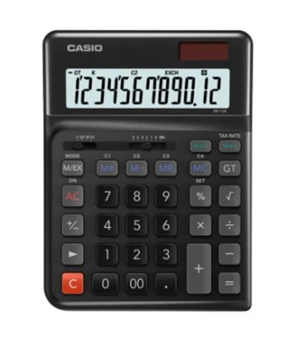 Casio DE-12E-BK Siyah 12 Hane Masa Üstü Ergonomik Tuşlu Hesap Makinesi - Resim 2