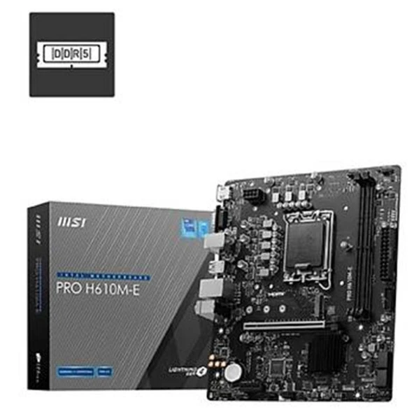 MSI MB PRO H610M-E SOKET 1700 DDR5 5600MHZ(OC) HDMI VGA M.2 USB3.2 1x 1G LAN mATX - 2