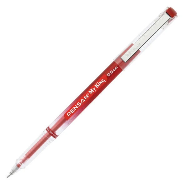 My King İğne Uçlu Metal Klipsli Jel Tükenmez Kalem 0.5 Mm Kırmızı - 1 Adet