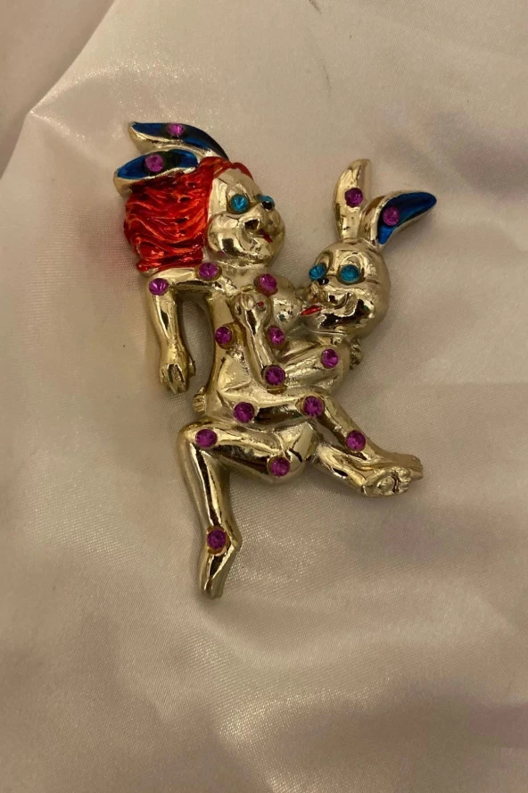 Magnet Playboy Tavşan Eroti k Figürlü Taşlı Metal 4 lü Mıknatıs Magnet Set - Resim 5