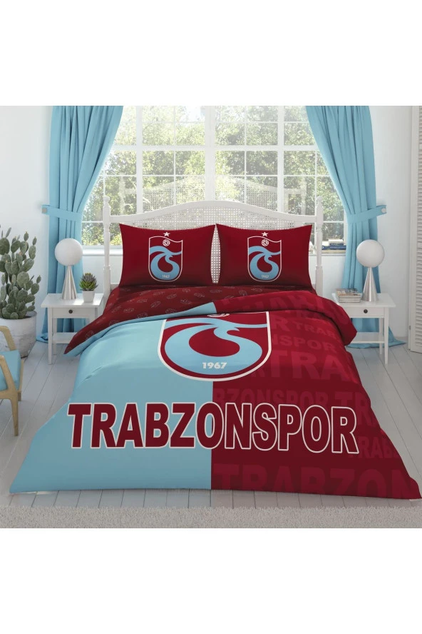 Taç Trabzon Parçalı Logo Pamuk Nevresim Takımı Çift Kişilik