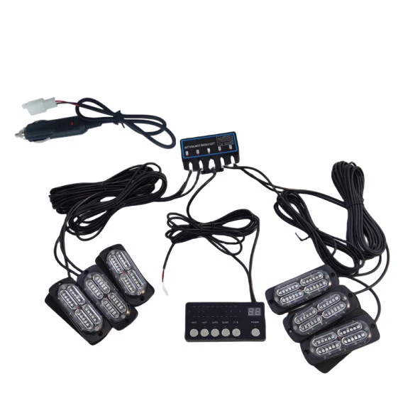 17 fonksiyonlu çakar lamba 12-30v 24 led 6 adet kırmızı*mavi set / LAPA549 ürün görseli 1