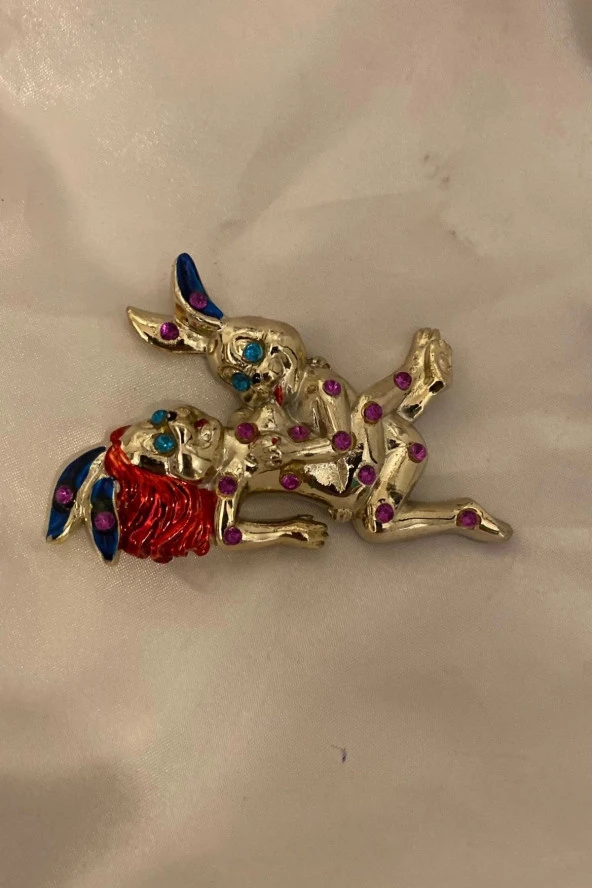 Magnet Playboy Tavşan Eroti k Figürlü Taşlı Metal Mıknatıs Magnet 2 - Resim 3