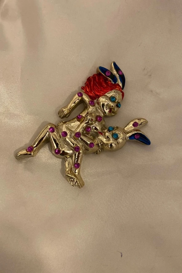 Magnet Playboy Tavşan Eroti k Figürlü Taşlı Metal Mıknatıs Magnet 2 - Resim 4
