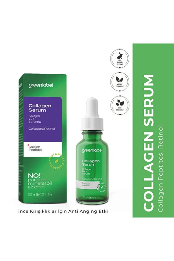 Greenlabel Collagen & Hyaluronıc Acıd Serum 30 Ml. Botanıcal Serum Cilt Bakım Serumu