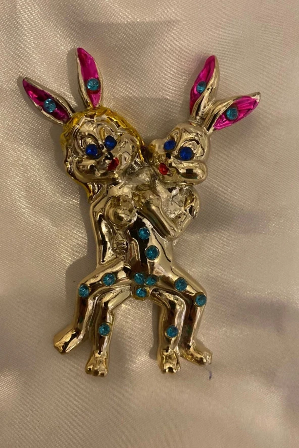 Magnet Playboy Tavşan Eroti k Figürlü Taşlı Metal Mıknatıs Magnet 4 - 5