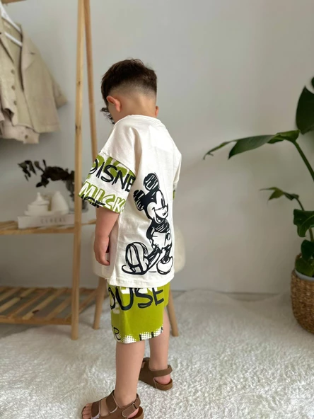 ERKEK ÇOCUK MİCKEY MODELLİ PAMUK ŞORTLU TAKIM - 3