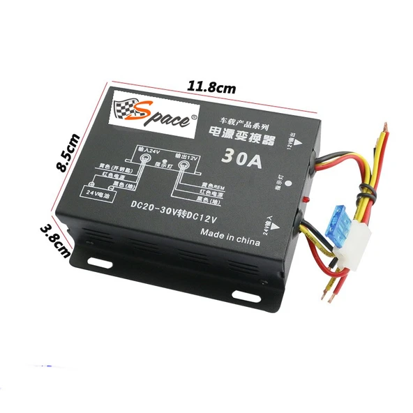 Konvertör çevirici 24-12V 30 Amper Araç içi çevirici - Resim 4