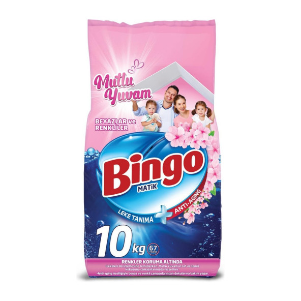 Bingo Matik Konsantre Toz deterjan 10kg Mutlu Yuvam