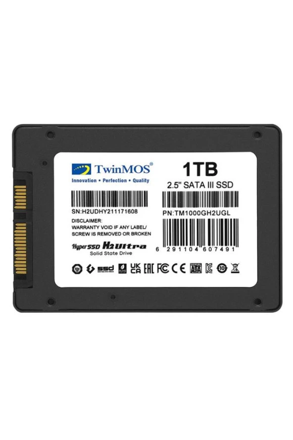 Twinmos TM1000GH2UGL 2.5" 1 TB 580/550 MB/S TLC 3D NAND Sata 3 SSD - 4