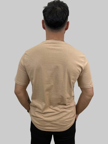 Erkek Tiger Sıfır Yaka Basic Bisküvi Tişört - 3