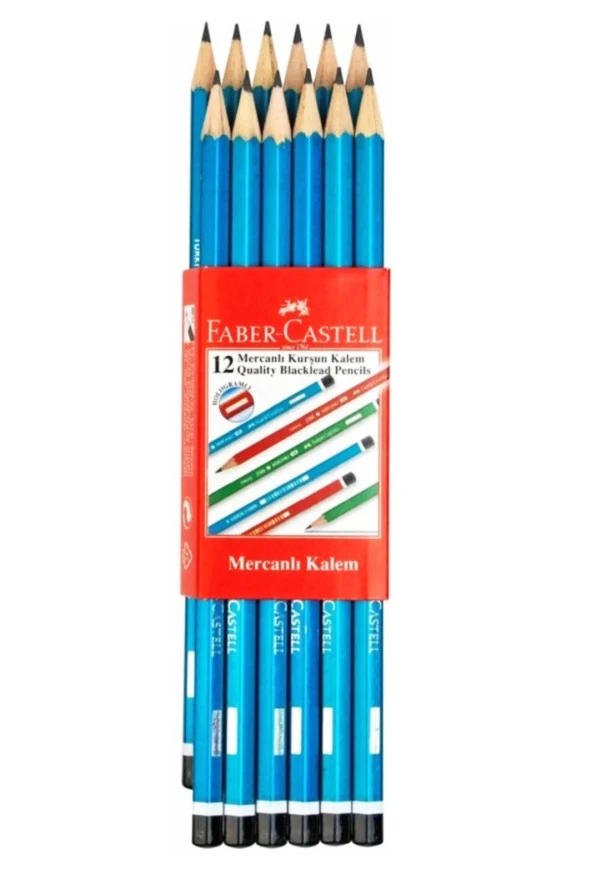 Mercanlı Kurşun Kalem Mavi - 12 Adet