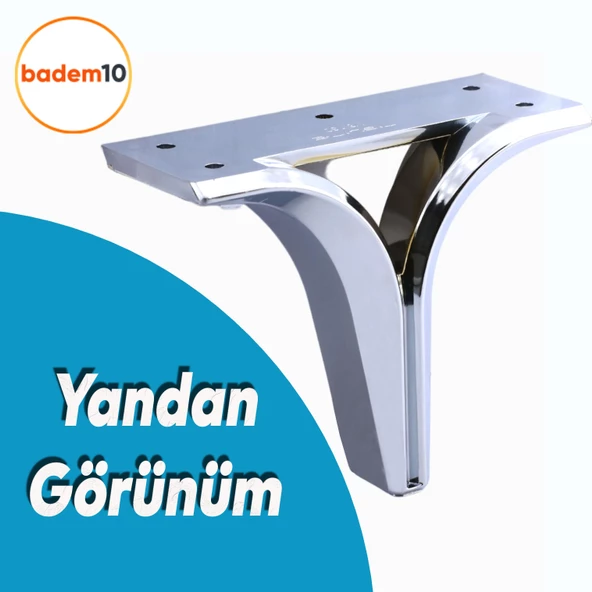 Begonya Lüks Mobilya Kanepe Sehpa TV Ünitesi Çekyat Yükseltici Koltuk Ayağı Baza Ayak Krom 12 cm - 3