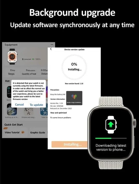 Watch 9 SuperHD Amoled Akıllı Saat Çelik Kordon +2 Kordon ve Bileklik Hediyeli Sağlık Spor Takibi - 4