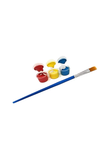 dudu ahşap 20x20 Resimli Tuval Çocuk Boyama Seti- Kedi-2 resimli 3 boya 1 fırça - 3