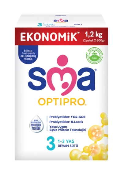 Sma Optıpro-3 (1-3 Yaş) Devam Sütü 600 G x 2 li Paket