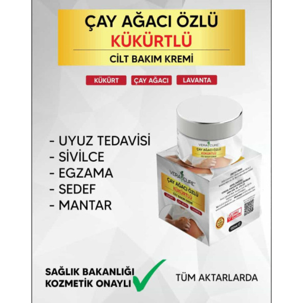 Vera Cure Çay Ağacı Özlü Kükürtlü Uyuz Kaşıntı Kremi (150ML)